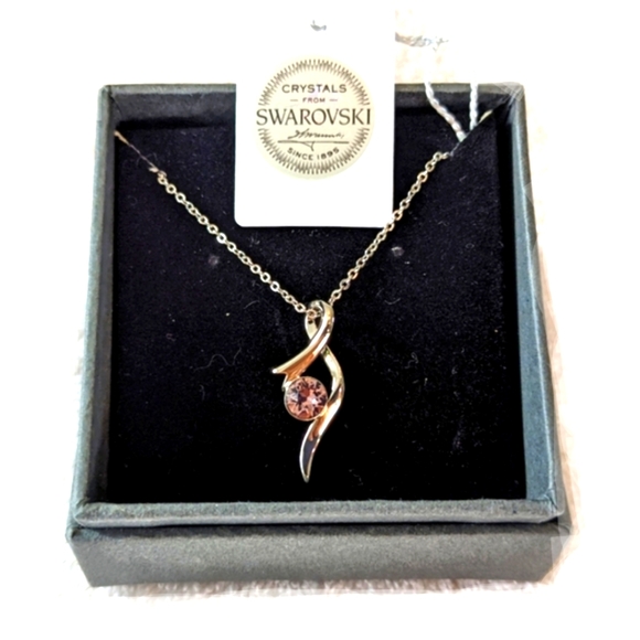 *❤️Pink Angel Swarovski Crystal Pendant  Silver Necklace, Nic&Syd, 17"2"extender - Picture 1 of 6